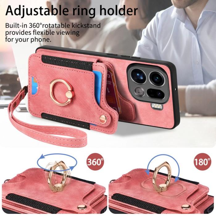 OEM - Oppo Find X9 Pro 5G Ring Fodral PU Läder RFID Skydd - Lila