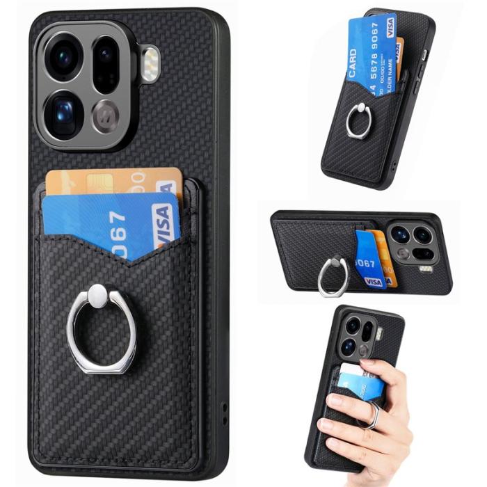 OEM - Oppo Find X9 Pro 5G Ring Skal PU Läder - Svart