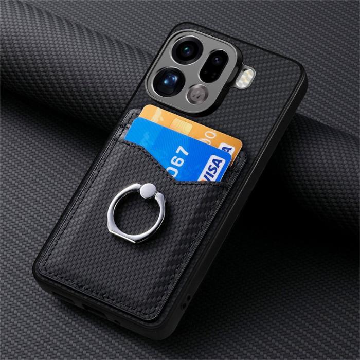 OEM - Oppo Find X9 Pro 5G Ring Skal PU Läder - Svart