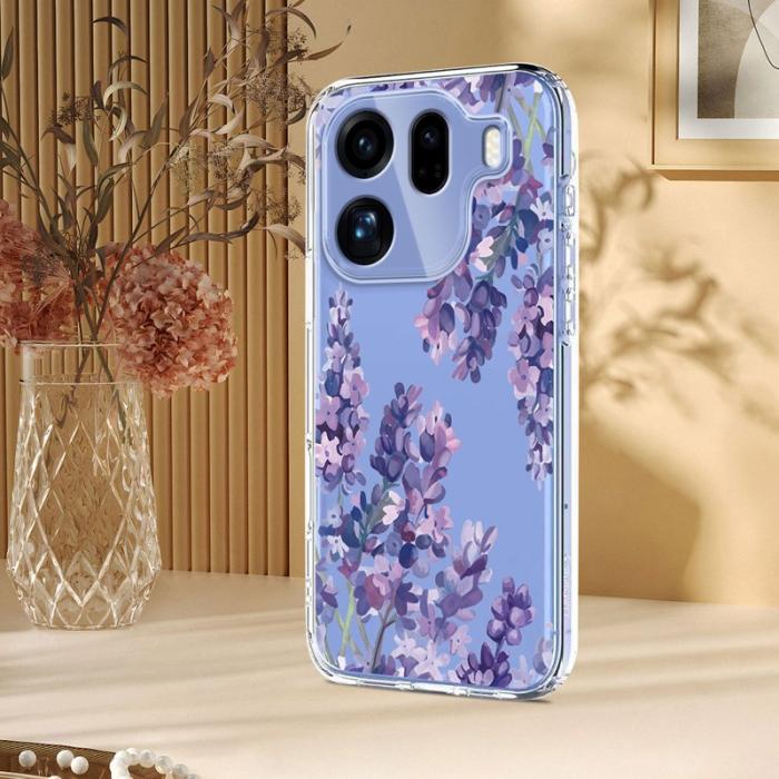 OEM - Oppo Find X9 Pro 5G Skal Plast Blommönster - Wisteria