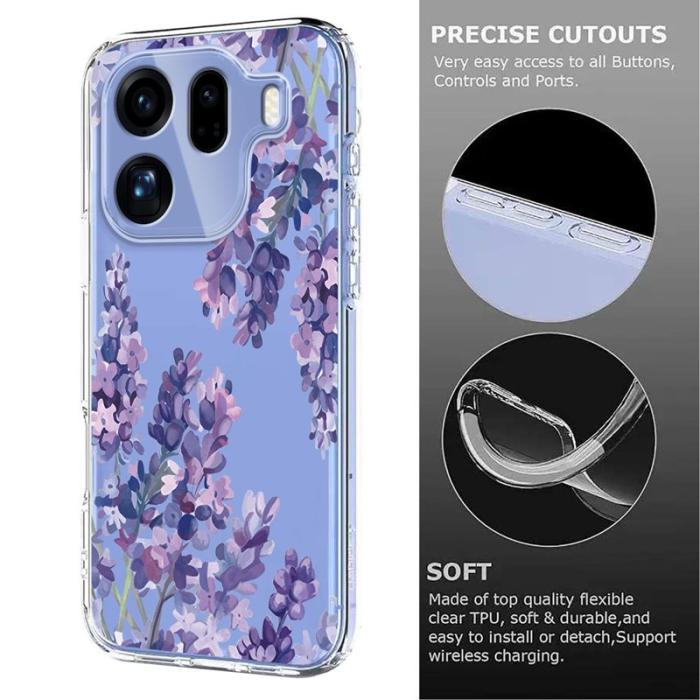 OEM - Oppo Find X9 Pro 5G Skal Plast Blommönster - Wisteria