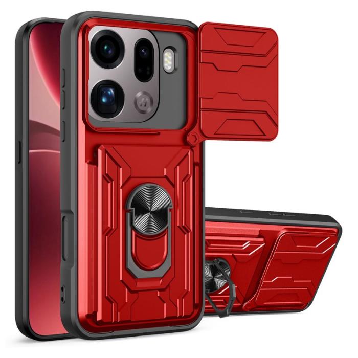 OEM - Oppo Find X9 Pro 5G Skal Plast Kickstand - Röd