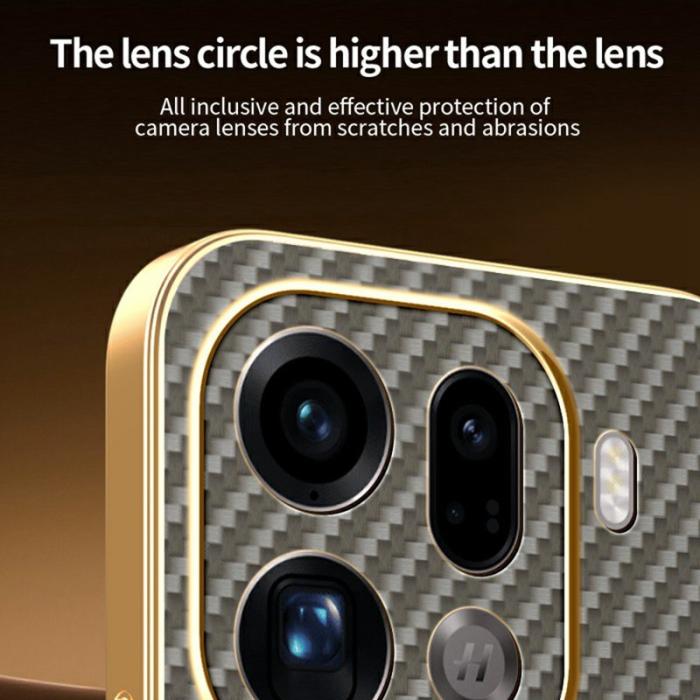 OEM - Oppo Find X9 Pro 5G Skal Plast Kolfiber Texturerad - Kaffe