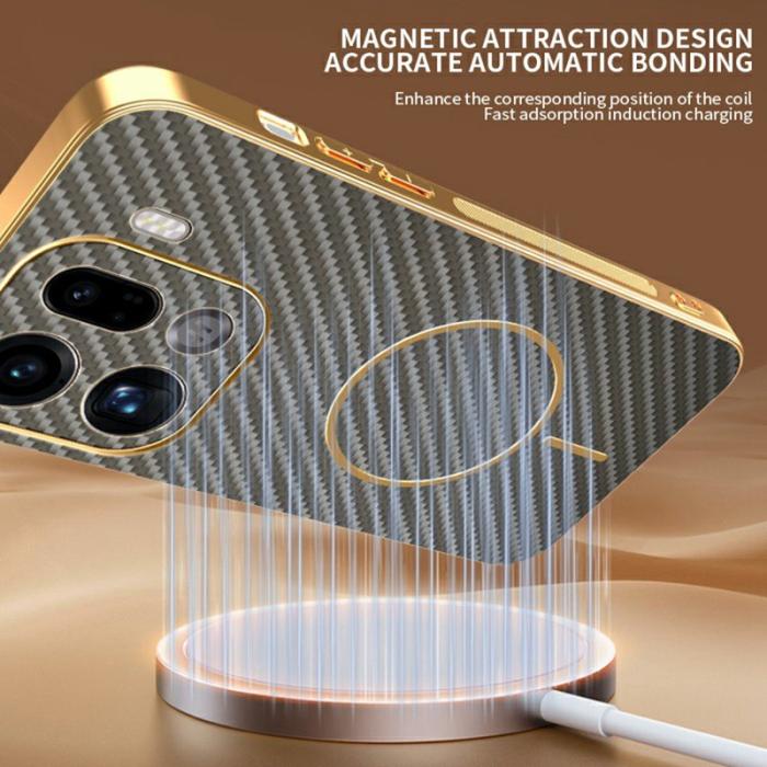 OEM - Oppo Find X9 Pro 5G Skal Plast Kolfiber Texturerad - Kaffe