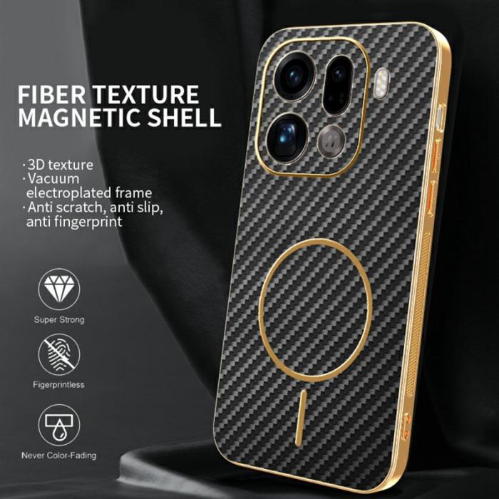 OEM - Oppo Find X9 Pro 5G Skal Plast Kolfiber Texturerad - Svart