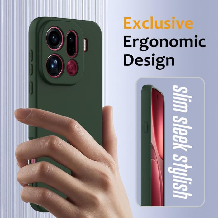 OEM - Oppo Find X9 Pro 5G Skal Silikon Anti-Drop - Mörkgrön