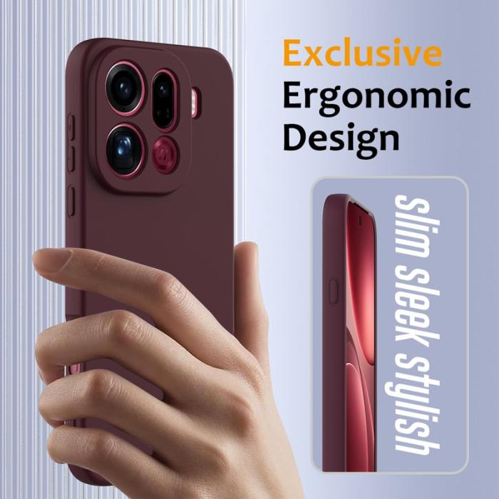 OEM - Oppo Find X9 Pro 5G Skal Silikon Anti-Drop - Vinröd