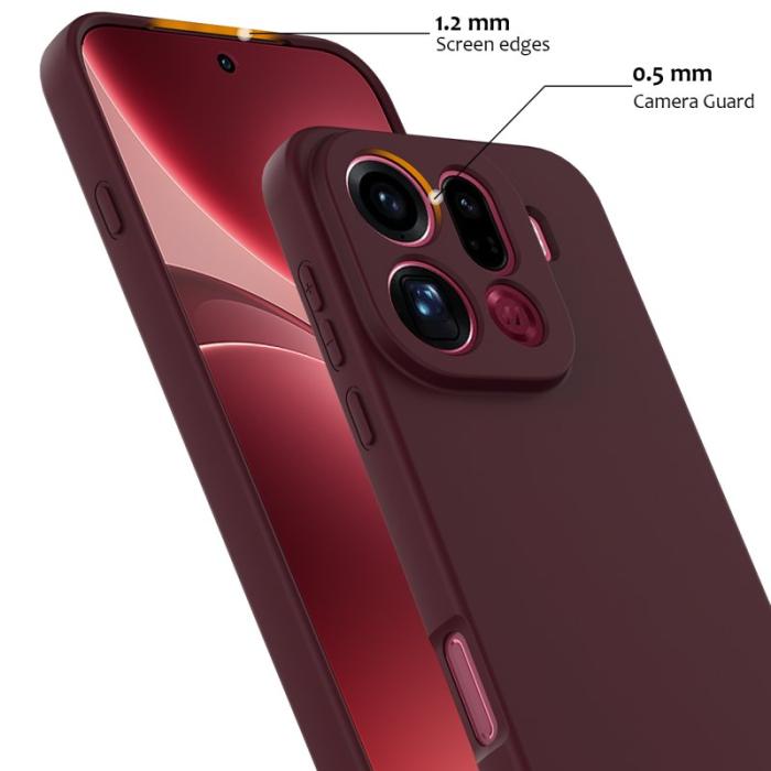 OEM - Oppo Find X9 Pro 5G Skal Silikon Anti-Drop - Vinröd