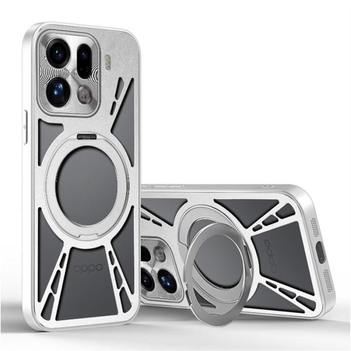 OEM - Oppo Find X9 Pro 5G Skal Silikon + PC + Metall Bumper - Silver