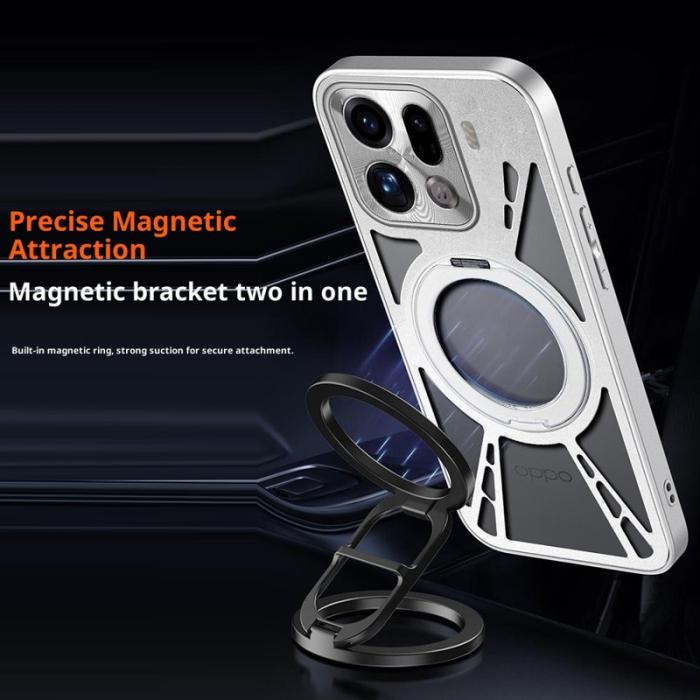 OEM - Oppo Find X9 Pro 5G Skal Silikon + PC + Metall Bumper - Silver