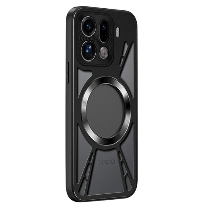 OEM - Oppo Find X9 Pro 5G Skal Silikon + PC + Metallbåge - Svart