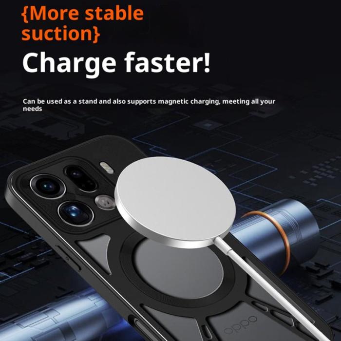 OEM - Oppo Find X9 Pro 5G Skal Silikon + PC + Metallbåge - Svart