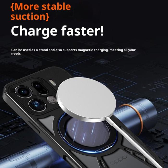 OEM - Oppo Find X9 Pro 5G Skal Silikon + PC + Metallram - Svart