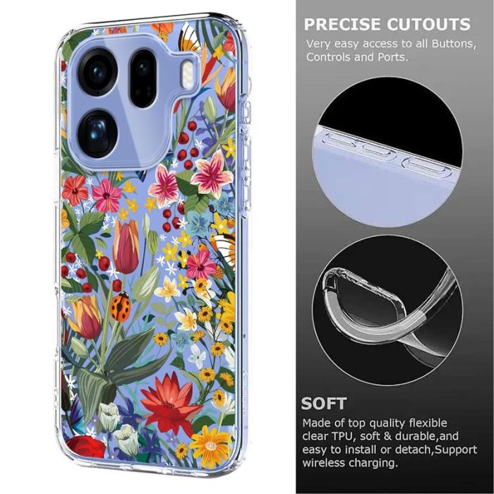 OEM - Oppo Find X9 Pro 5G Skal TPU Blommönster - Liljor