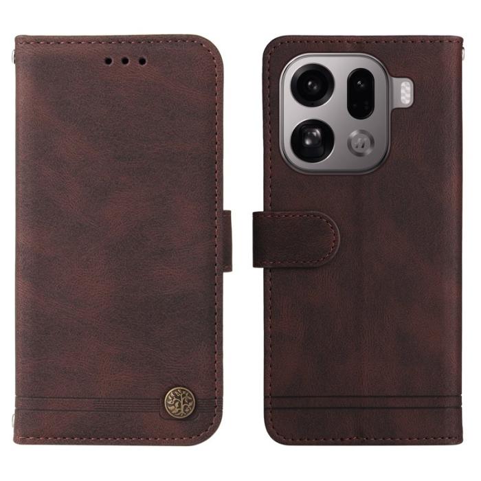 OEM - Oppo Find X9 Pro 5G Ställ Fodral Äkta Läder - Brun