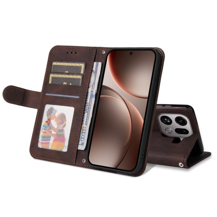 OEM - Oppo Find X9 Pro 5G Ställ Fodral Äkta Läder - Brun