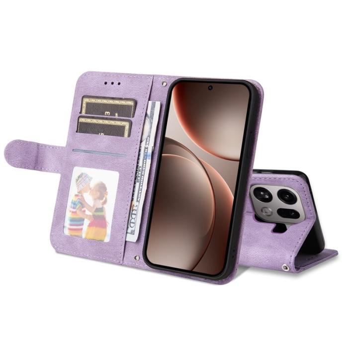 OEM - Oppo Find X9 Pro 5G Ställ Fodral Äkta Läder - Lila
