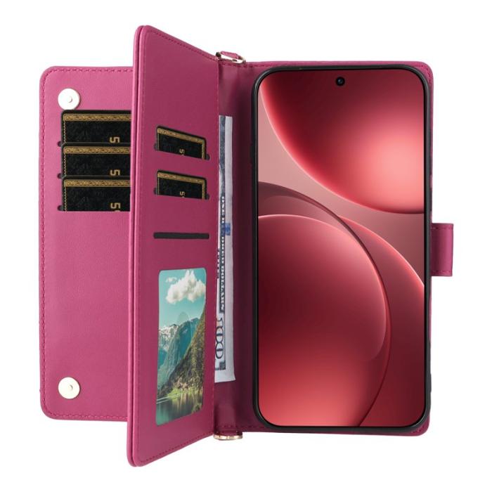 OEM - Oppo Find X9 Pro 5G Ställ Fodral Äkta Läder - Rosa