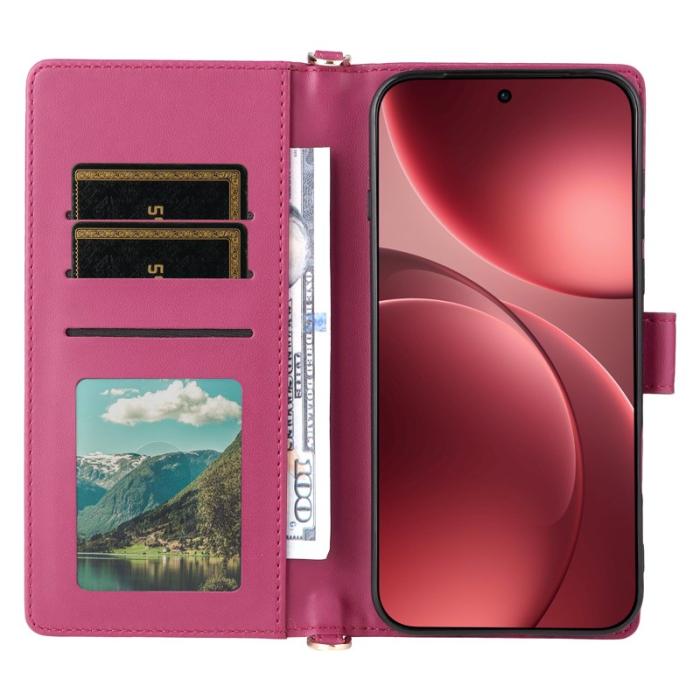 OEM - Oppo Find X9 Pro 5G Ställ Fodral Äkta Läder - Rosa