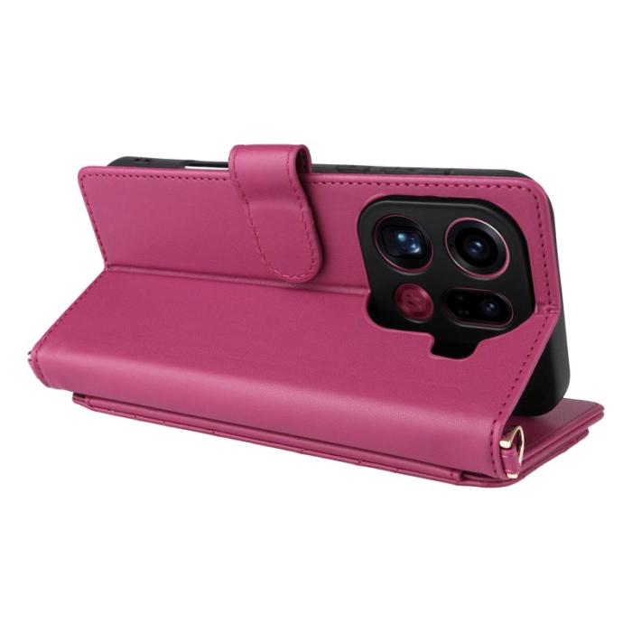 OEM - Oppo Find X9 Pro 5G Ställ Fodral Äkta Läder - Rosa