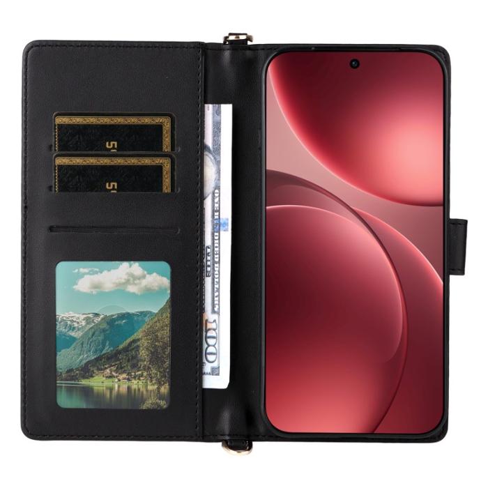 OEM - Oppo Find X9 Pro 5G Ställ Fodral Äkta Läder - Svart