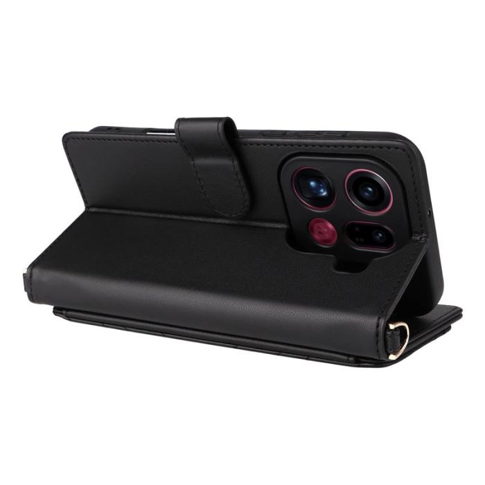 OEM - Oppo Find X9 Pro 5G Ställ Fodral Äkta Läder - Svart