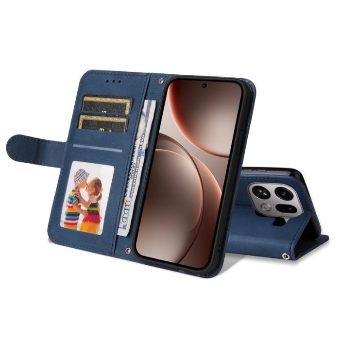 OEM - Oppo Find X9 Pro 5G Ställ Fodral Handrem Äkta Läder - Blå