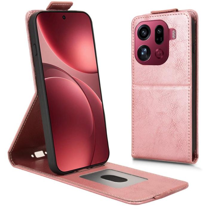 OEM - Oppo Find X9 Pro 5G Ställ Fodral Kortfack Läder - Roséguld