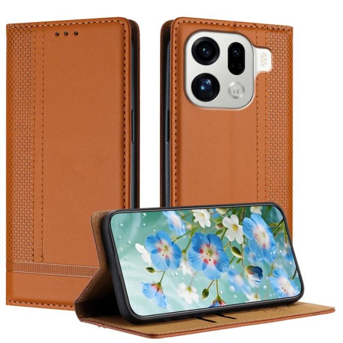 OEM - Oppo Find X9 Pro 5G Ställ Fodral Läder - Brun