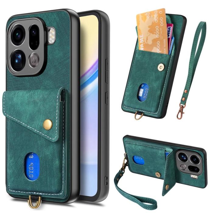 OEM - Oppo Find X9 Pro 5G Ställ Fodral Läder - Grön