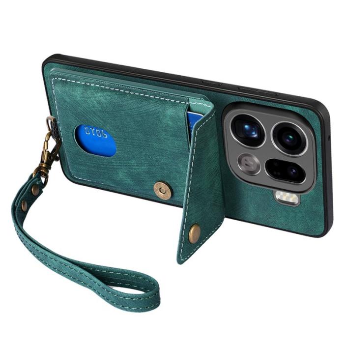 OEM - Oppo Find X9 Pro 5G Ställ Fodral Läder - Grön