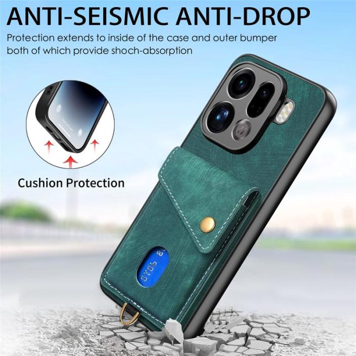 OEM - Oppo Find X9 Pro 5G Ställ Fodral Läder - Grön