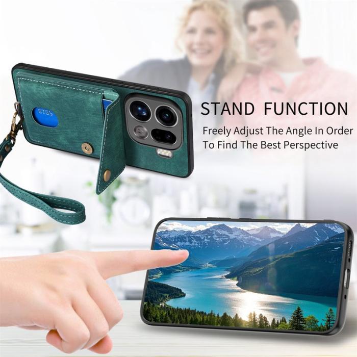 OEM - Oppo Find X9 Pro 5G Ställ Fodral Läder - Grön