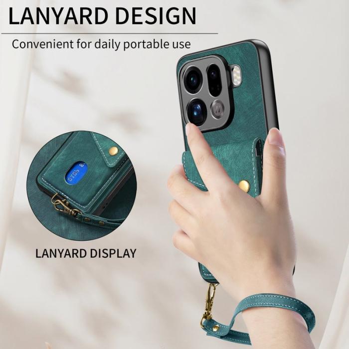 OEM - Oppo Find X9 Pro 5G Ställ Fodral Läder - Grön