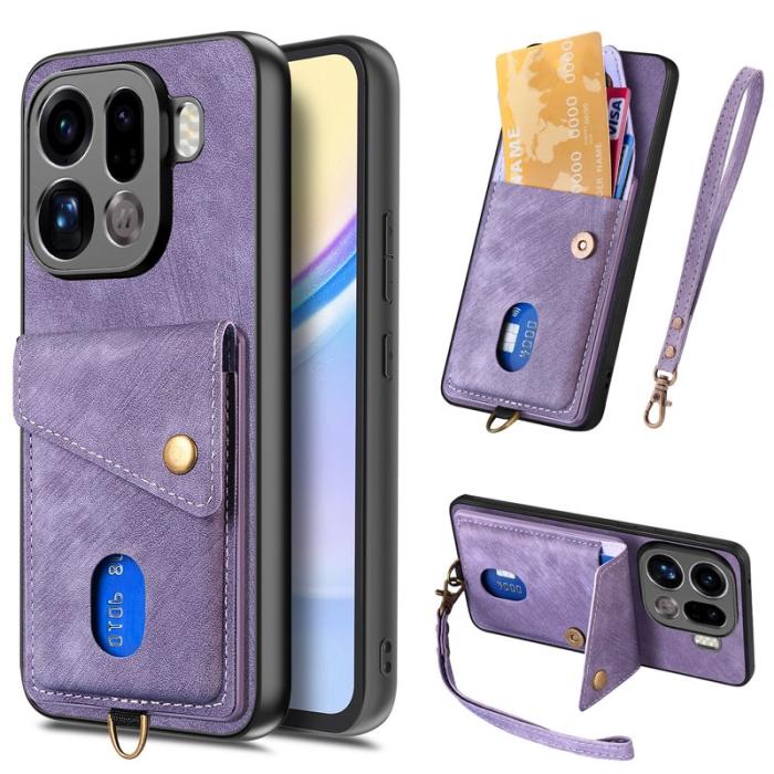 OEM - Oppo Find X9 Pro 5G Ställ Fodral Läder - Lila