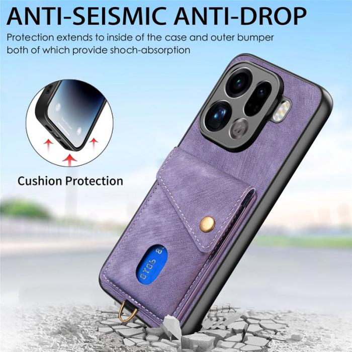 OEM - Oppo Find X9 Pro 5G Ställ Fodral Läder - Lila