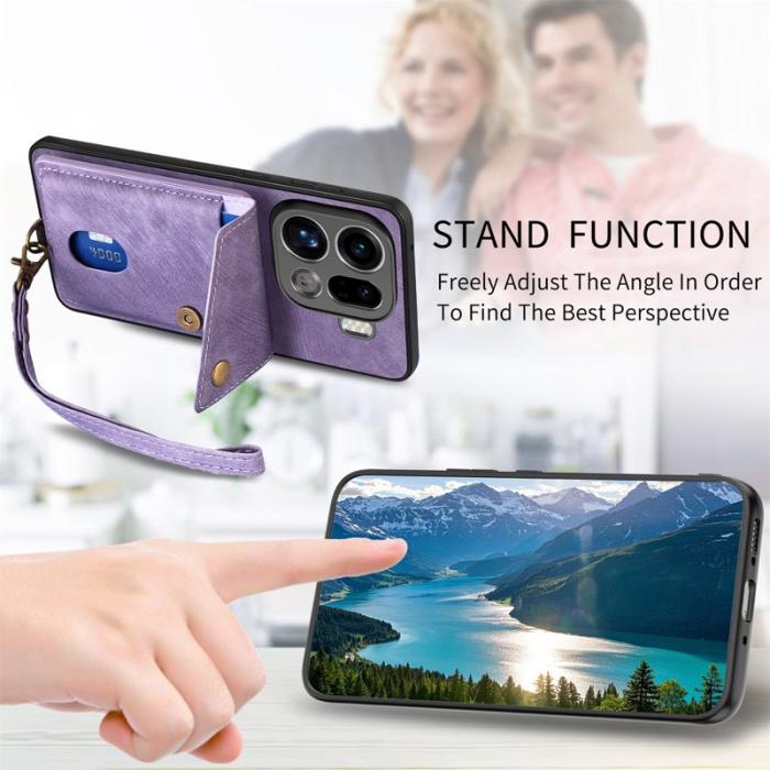 OEM - Oppo Find X9 Pro 5G Ställ Fodral Läder - Lila