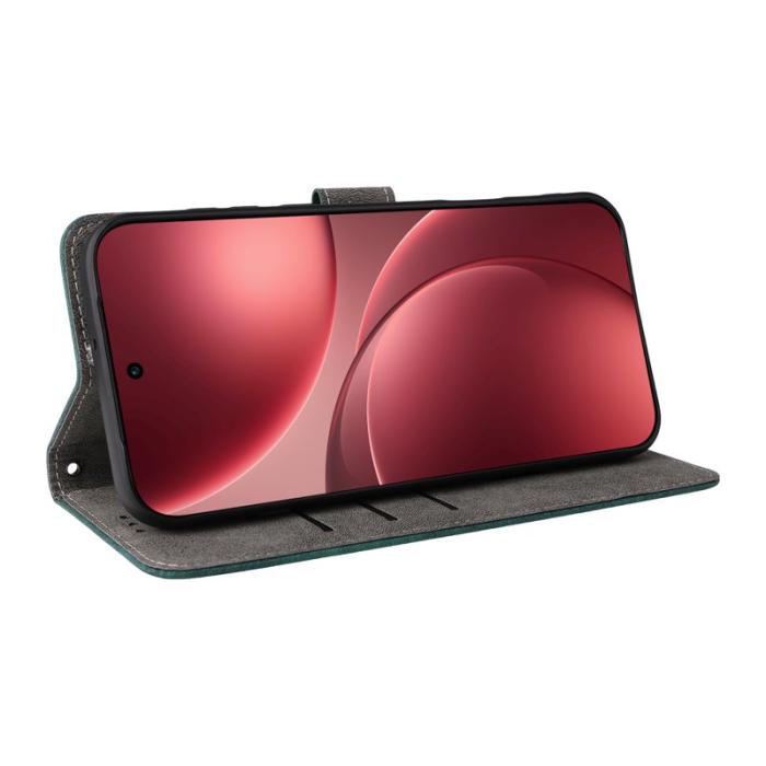 OEM - Oppo Find X9 Pro 5G Ställ Fodral PU Läder RFID Skydd - Grön