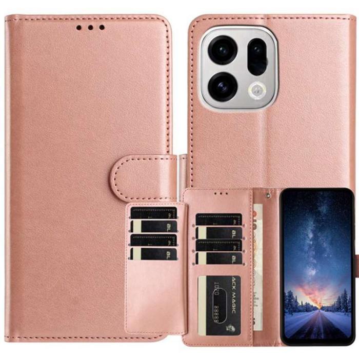 OEM - Oppo Find X9 Pro 5G Ställ Fodral PU Läder - Roséguld