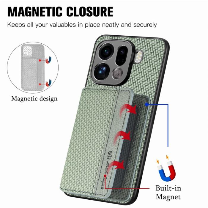 OEM - Oppo Find X9 Pro Fodral Äkta Läder RFID Skydd - Grön