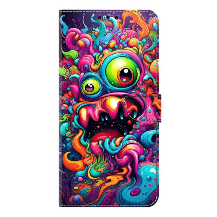 OEM - Qilin Samsung Galaxy A37 Plånboksfodral Konstläder Mönstertryck - Graffiti