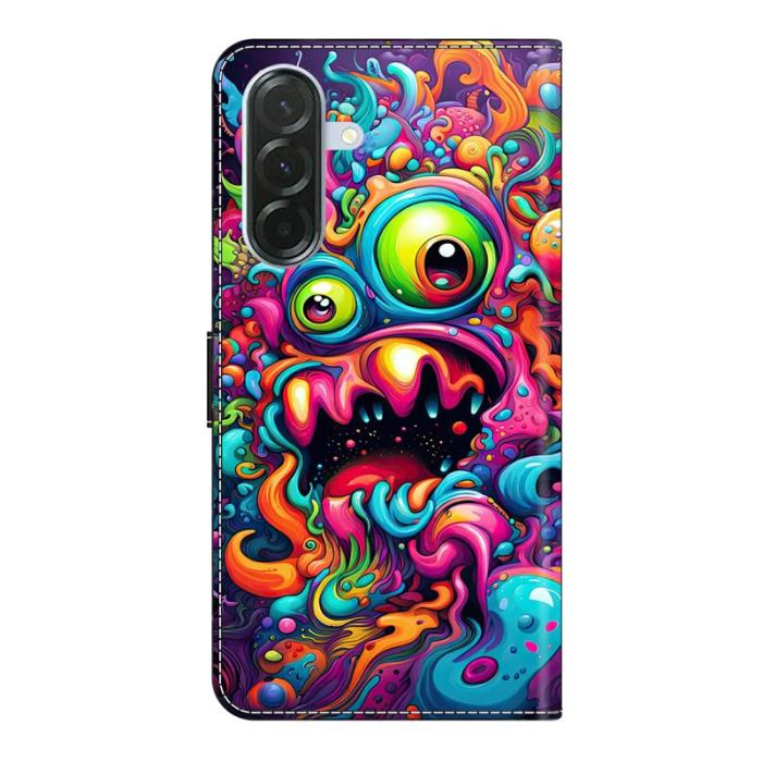 OEM - Qilin Samsung Galaxy A37 Plånboksfodral Konstläder Mönstertryck - Graffiti