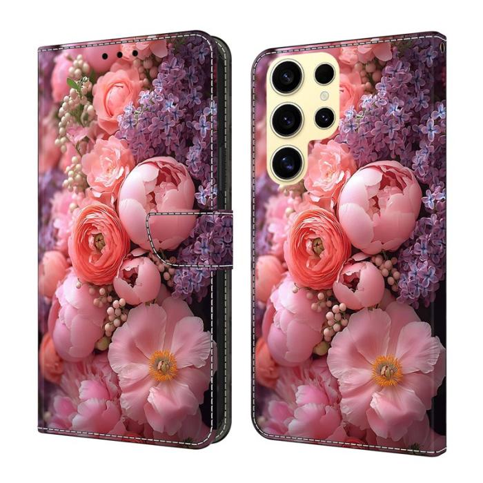 OEM - Ranunculaceae Samsung Galaxy S26 Ultra Fodral Äkta Läder - Mönstrad