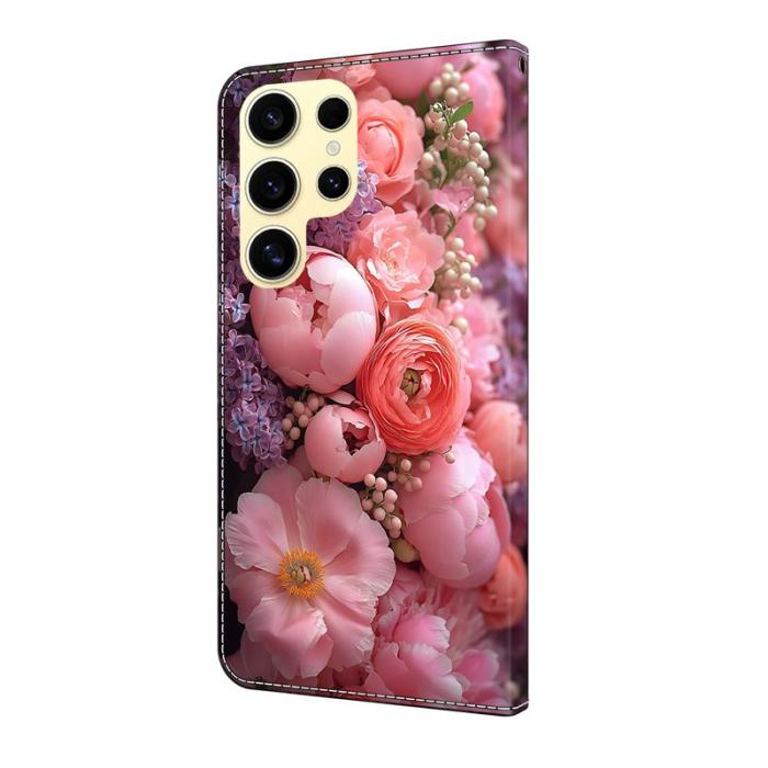 OEM - Ranunculaceae Samsung Galaxy S26 Ultra Fodral Äkta Läder - Mönstrad