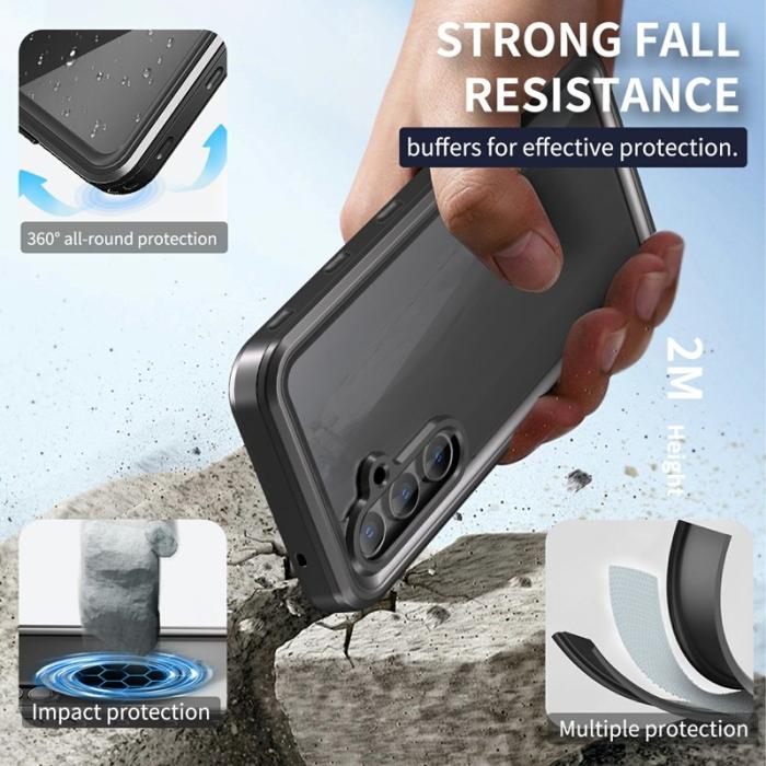 RedPepper - REDPEPPER Samsung Galaxy A55 5G Skal Vattentålig Med Skärmskydd - Svart