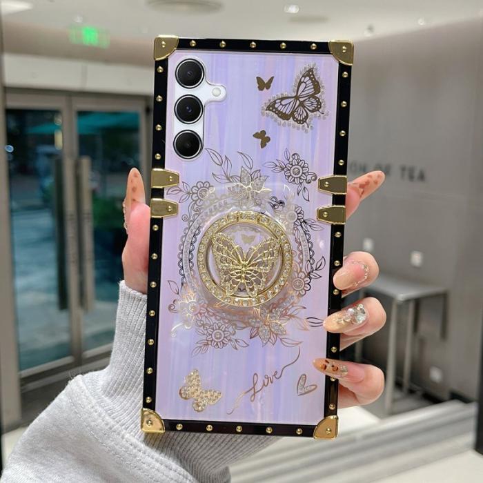 OEM - Rhinestone Samsung Galaxy A55 5G Skal TPU + PC - Lila