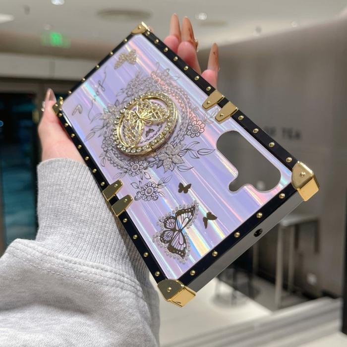 OEM - Rhinestone Samsung Galaxy A55 5G Skal TPU + PC - Lila