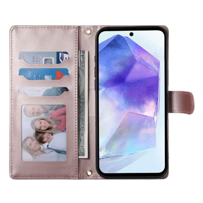 OEM - Rhombus Samsung Galaxy A55 5G Plånboksfodral Konstläder - Roséguld