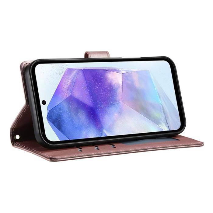 OEM - Rhombus Samsung Galaxy A55 5G Plånboksfodral Konstläder - Roséguld