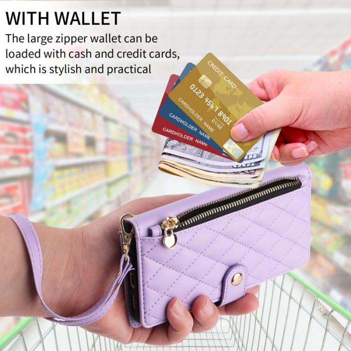 OEM - Rhombus Samsung Galaxy S26 Fodral Äkta Läder Ställ - Lila